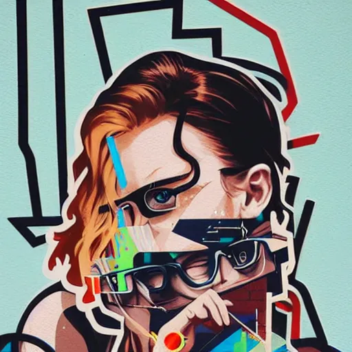 Prompt: YSL x Alyx x Jet Grind Radio Profile Picture by Sachin Teng, asymmetrical, Organic Painting , Matte Painting, geometric shapes, hard edges, graffiti, street art,:2 by Sachin Teng:4