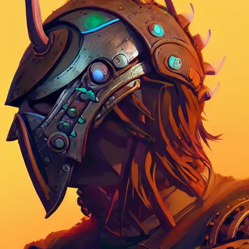 Image similar to cyberpunk viking helmet mask warrior goddess robot ninja fantasy, art gta 5 cover, official fanart behance hd artstation by jesper ejsing, by rhads, makoto shinkai and lois van baarle, ilya kuvshinov, ossdraws