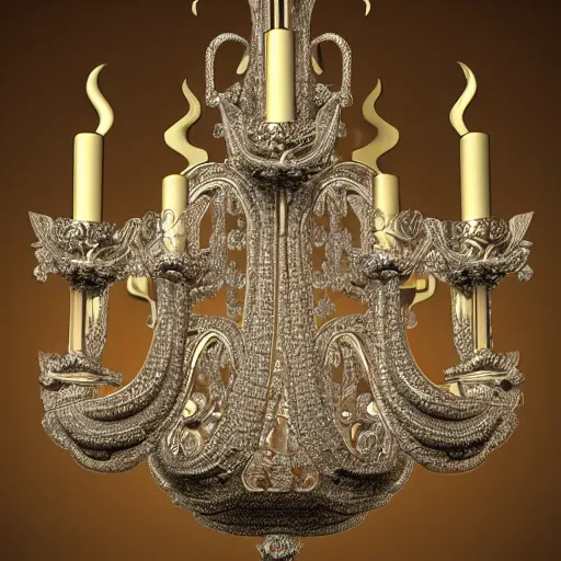 Prompt: ornate and detailed crystal chandelier melting, insane details, 3 d render, glorious, complicated, symmetrical