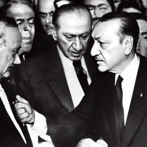 Image similar to Atatürk slapping Recep Tayyip Erdoğan