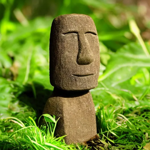 Prompt: moai seedling, smile