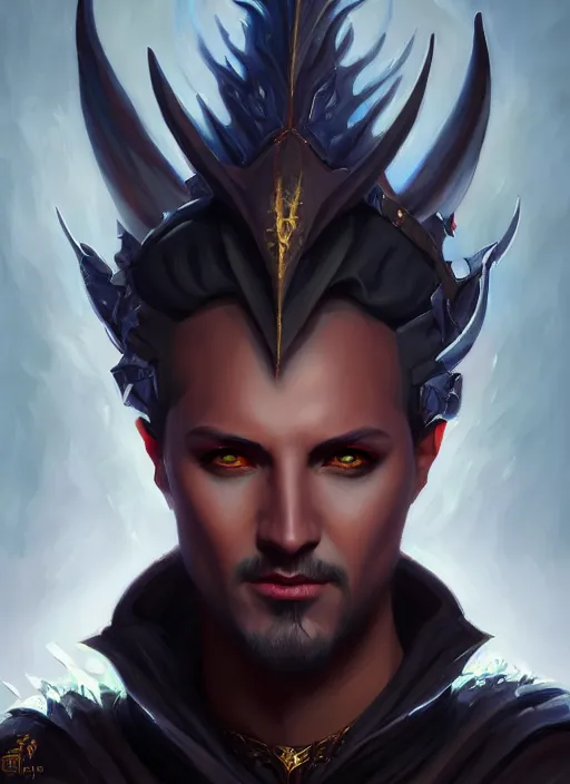 Image similar to a _ fantasy _ style _ portrait _ painting _ of cyric prince of lies, the dark sun, mischievous, deception, wicked, oil _ painting _ unreal _ 5 _ daz. _ rpg _ portrait _ extremely _ detailed _ artgerm _ greg _ rutkowski _ greg