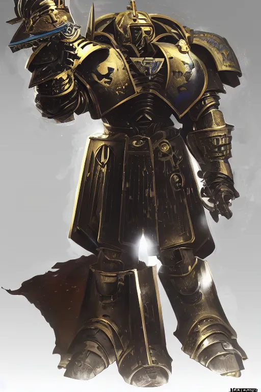 Image similar to armor portrait heros warhammer 4 0 k horus heresy fanart - the primarchs emperor by johannes helgeson animated with vfx concept artist & illustrator global illumination ray tracing hdr fanart arstation zbrush central hardmesh 8 k octane renderer comics stylized