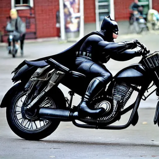 Prompt: batman falling off a bike