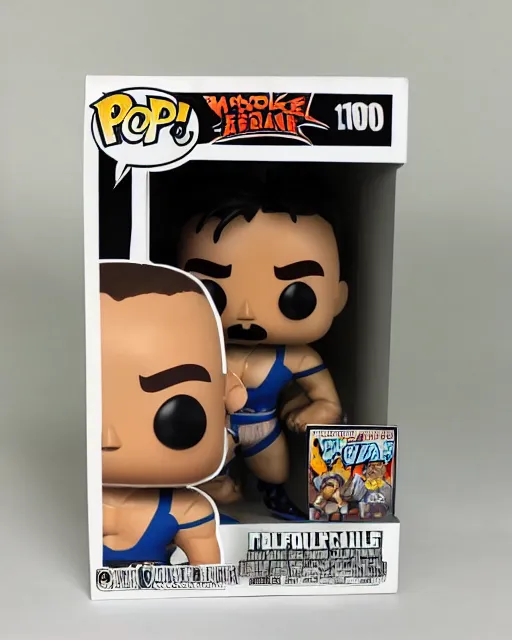 Image similar to Wrestler Funko Pop. Photographic, photography