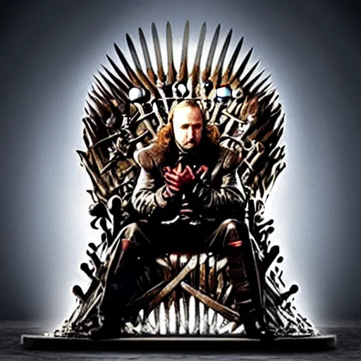 Prompt: “Putin sitting on the iron throne award winning, 4k realistic Photograph, face highly detailed”