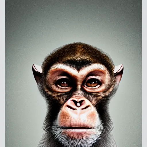 Prompt: portrait of a business monkey, super detailed, hyper realism, sharp focus, stylized, box frame, octane, medium shot