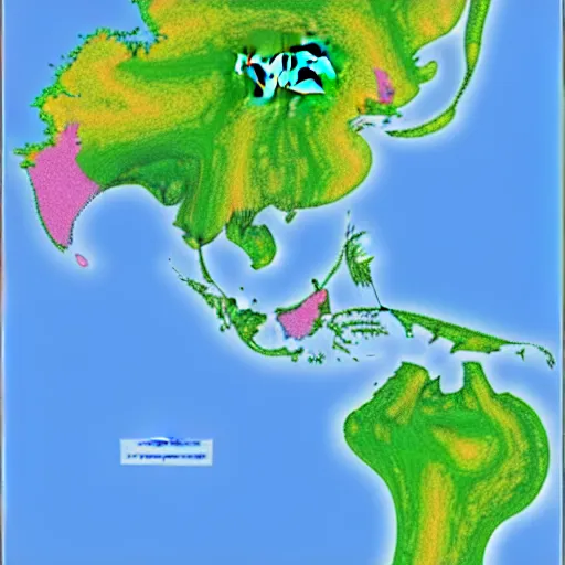 Image similar to ultra realistic geographical map of indonesia