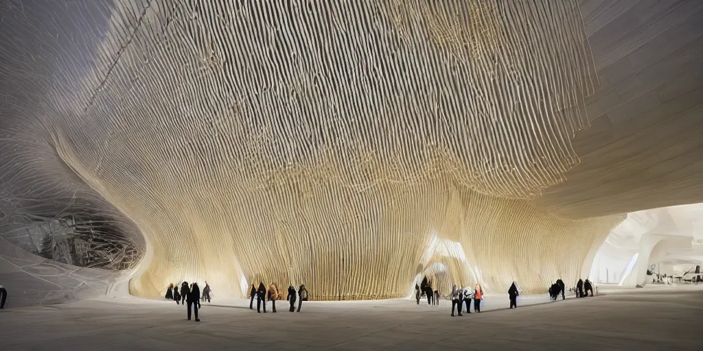 Image similar to knitting gold zaha hadid architecture