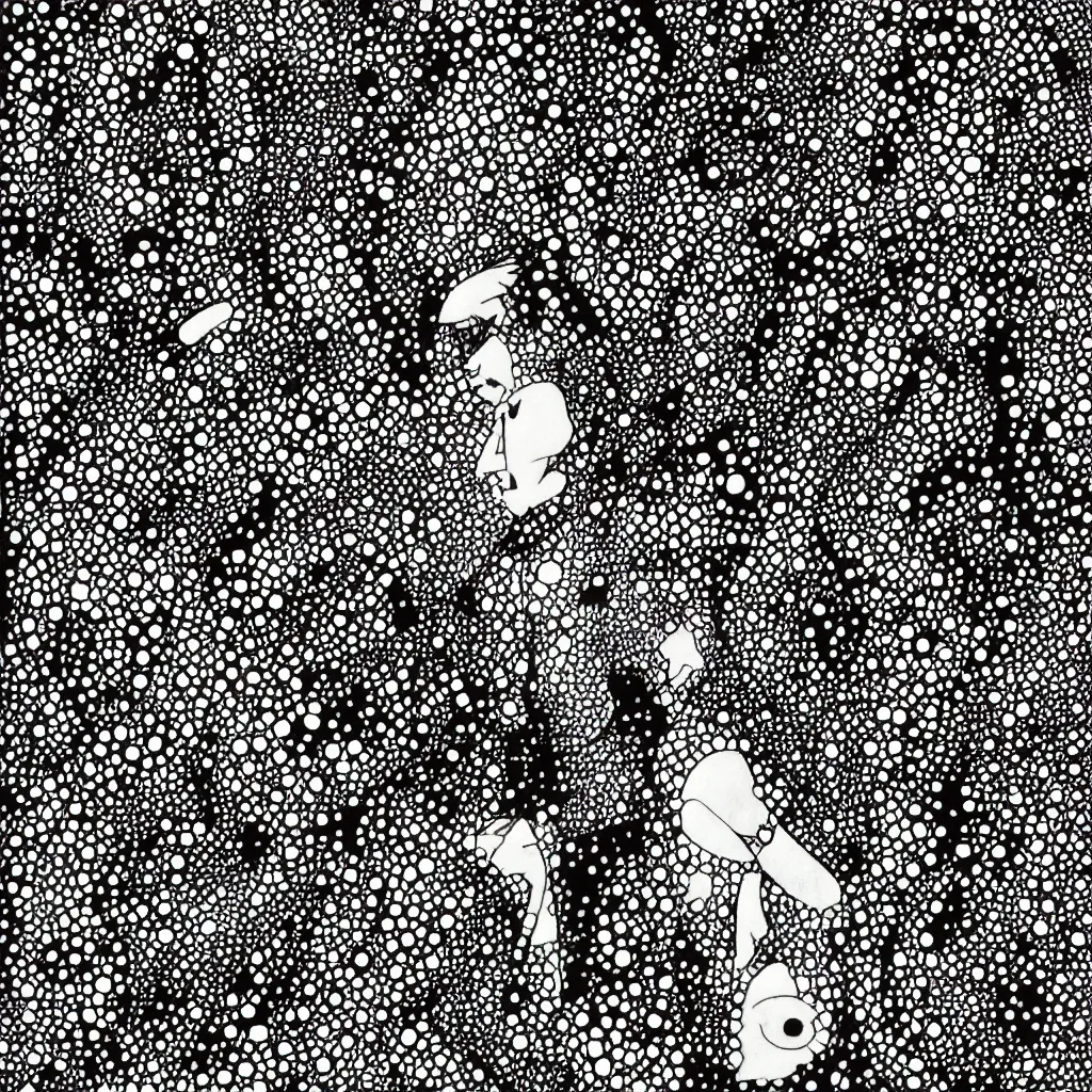 Image similar to woman, abstract, jet set radio artwork, ryuta ueda artwork, cryptic, ink, spots, asymmetry, stipple, lines, pointillism, crosshatching, linework, pitch bending, dark, ominous, eerie, hearts, minimal, points, technical, natsumi mukai artwrok, tight