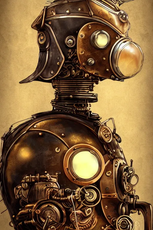 Image similar to steampunk helmet fantasy art mask robot ninja stylized digital illustration sharp focus, elegant intricate digital painting artstation concept art global illumination ray tracing advanced technology chaykin howard and campionpascale and cooke darwyn and davis jack