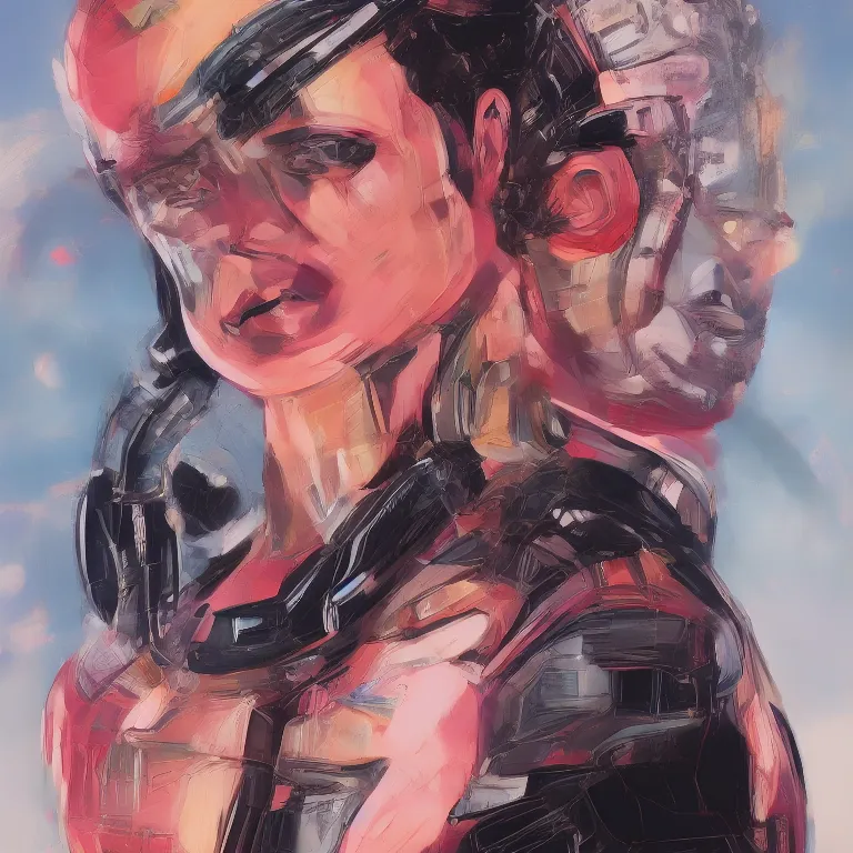 Image similar to portrait of a female android, by MARVEL comics and Sandra Chevrier, 8k