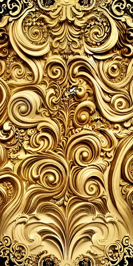 Prompt: the source of future growth dramatic, elaborate emotive Golden Baroque and Rococo styles to emphasise beauty as a transcendental, seamless pattern, symmetrical, large motifs, rainbow syrup splashing and flowing, Palace of Versailles, 8k image, supersharp, spirals and swirls in rococo style, medallions, white smoke, Gold silver black and rainbow colors, perfect symmetry, versace baroque, High Definition, photorealistic, masterpiece, 3D, no blur, sharp focus, photorealistic, insanely detailed and intricate, cinematic lighting, Octane render, epic scene, 8K