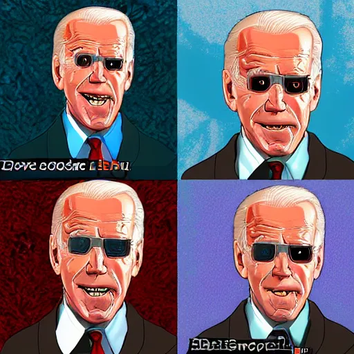 Image similar to joe biden sharkman, lovecraftian, caricature, gta 5 portrait, funny