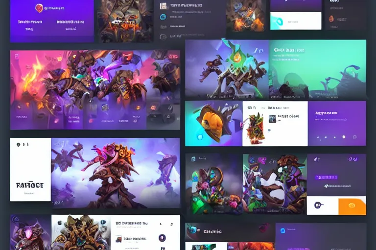 Image similar to plug on twitch channel on dota full ui ux design, trending on behance, spline 3 d, readymag