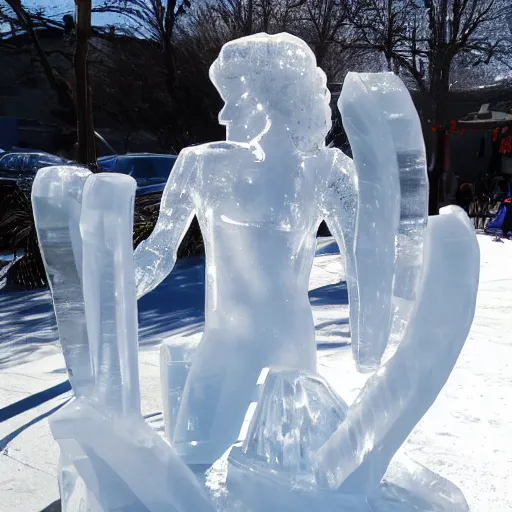 Prompt: ice sculpture of michael jackson