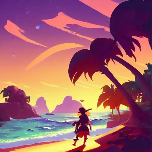 Image similar to painting treasure on sea of thieves game smooth median photoshop filter cutout vector, behance hd by jesper ejsing, by rhads, makoto shinkai and lois van baarle, ilya kuvshinov, rossdraws global illumination