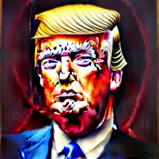 Image similar to epic portrait of donald trump, detailed, digital painting, artstation, concept art, donato giancola, joseph christian leyendecker, wlop, boris vallejo, breathtaking, high details, extremely detailed, sincere face, establishing shot, artistic, hyper realistic, beautiful face, octane render