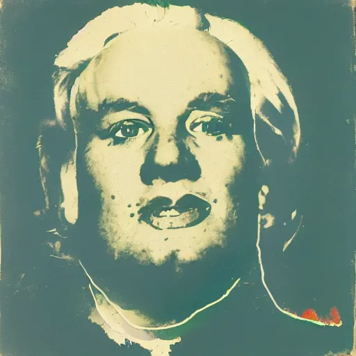 Image similar to portrait of fat man by andy warhol