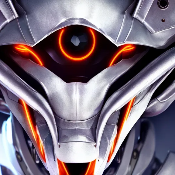 Image similar to close up headshot of a cute beautiful stunning anthropomorphic female robot dragon, with sleek silver metal armor, glowing OLED visor, facing the camera, high quality maw open and about to eat you, pov in front of the maw, the open maw being detailed and soft and warm looking, highly detailed digital art, furry art, anthro art, sci fi, warframe art, destiny art, high quality, 3D realistic, dragon mawshot, maw art, furry mawshot, macro art, dragon art, Furaffinity, Deviantart Eka's Portal