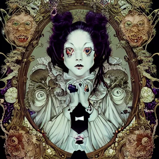 Prompt: portrait of crazy victorian girl, symmetrical, by yoichi hatakenaka, masamune shirow, josan gonzales and dan mumford, ayami kojima, takato yamamoto, barclay shaw, karol bak, yukito kishiro