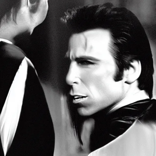 Prompt: a photo of john travolta as a vampire vampire vampire vampire-n 9