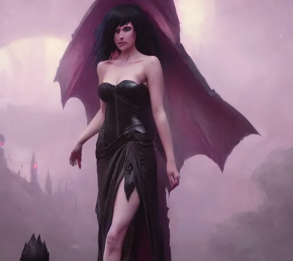 Image similar to morrigan aenslandcasting magic, a charming succubus, strapless dress, fantasy, d & d, by greg rutkowski and raymond swanland, sharp focus, trending on artstation, 8 k realistic digital art, cryengine, symmetric, sharp focus, concept art, frostbite 3 engine