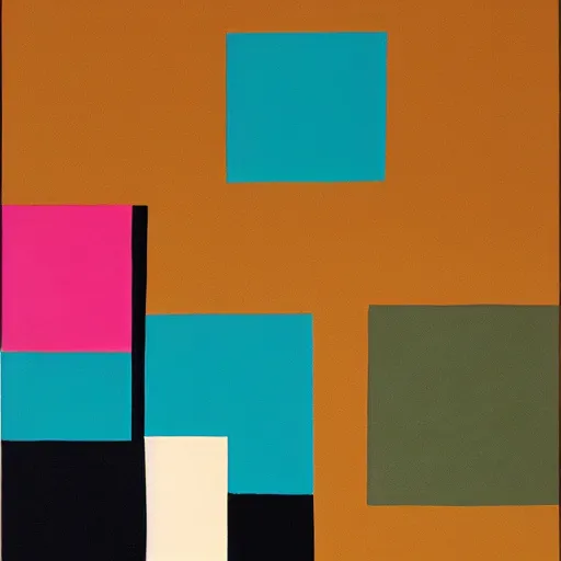 Prompt: A painting of an iphone, abstract painting in the style of Sophie Taeuber-Arp and Gary Hume and Tatsuro Kiuchi, flat colour-block style, geometric abstraction, earthy colours