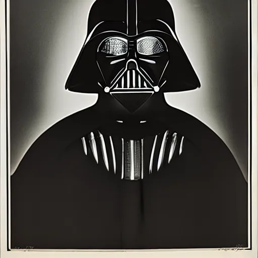 Prompt: a portrait of darth vader by man ray