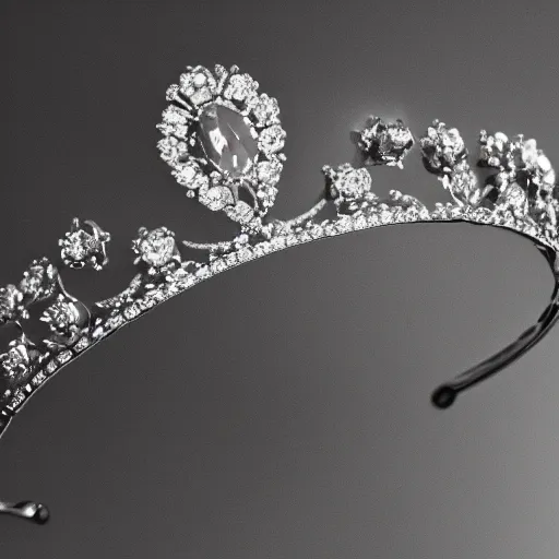 Image similar to a tiara from a jewels catalog, hi res, macro, pandora