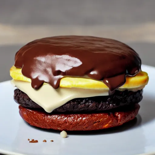 Prompt: chocolate burger