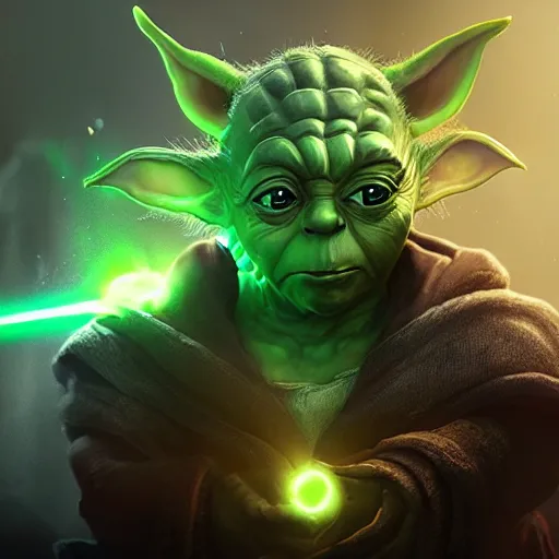 Prompt: portrait of yoda, league of legends amazing splashscreen artwork, gears of war, splash art, natural light, elegant, photorealistic facial features, intricate, fantasy, detailed face, atmospheric lighting, anamorphic lens flare, cinematic lighting, league of legends splash art, hd wallpaper, ultra high details by greg rutkowski