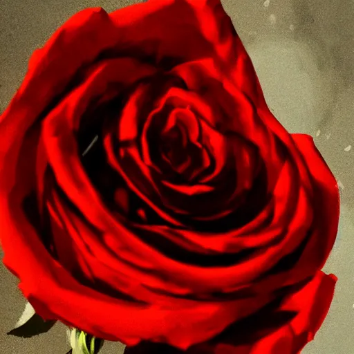Prompt: a close up illustration of a red rose, dramatic lighting, illustration by Greg rutkowski, yoji shinkawa, 4k, digital art, concept art, trending on artstation