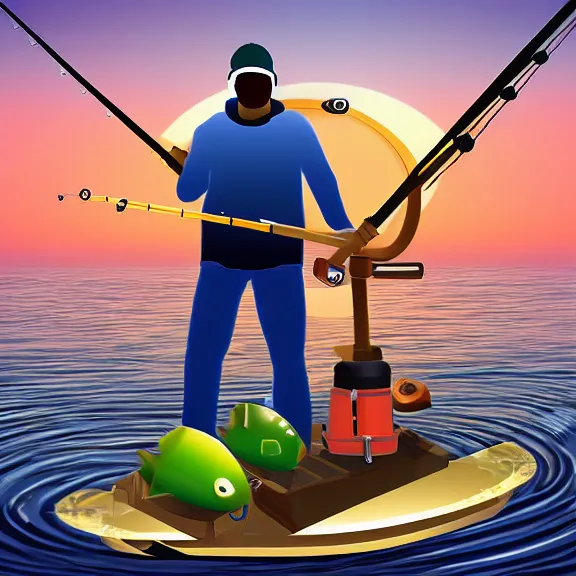 Prompt: icon for mobile fishing app