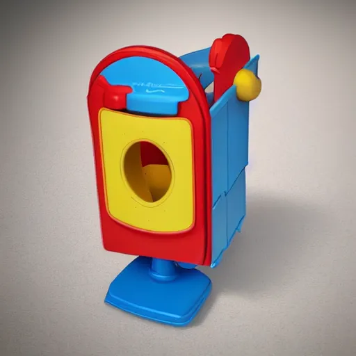 Image similar to A Fisher-Price guillotine toy, unreal engine 5 render