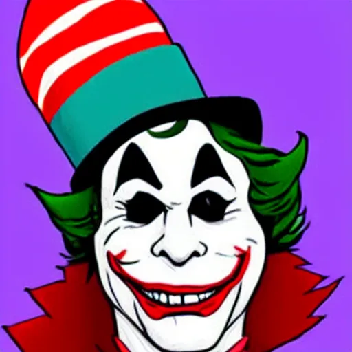 Prompt: cat in the hat as the joker