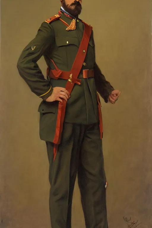 Prompt: full body portrait of the dictator of the seattle supersonics, 1 8 8 9, in full military garb, oil on canvas by william sidney mount, trending on artstation