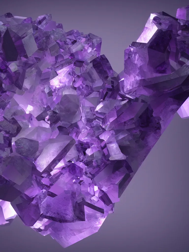 Image similar to Amethyst crystal, beeple, octane render, unreal engine