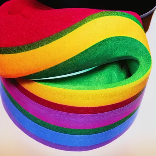 Prompt: “ rainbow toilet paper, detailed, product photo. ”