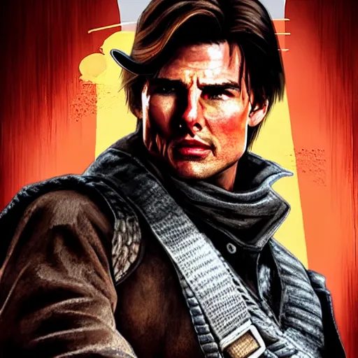 Prompt: tom cruise as a rdr 2 character