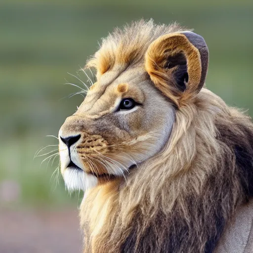 Prompt: nature photograph of a lion rabbit hybrid