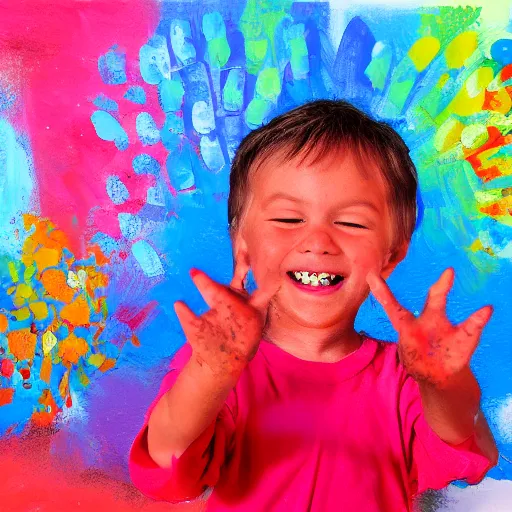 Image similar to artist impression of Happiness, finger painting