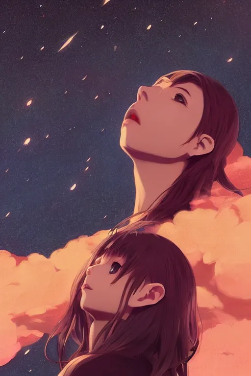Prompt: a girl looking up at the night sky in awe, full shot, fine - face, realistic shaded perfect body, fine details. night setting. very anime style. realistic shaded lighting poster by ilya kuvshinov katsuhiro, magali villeneuve, artgerm, jeremy lipkin and michael garmash, rob rey and kentaro miura style, trending on art station