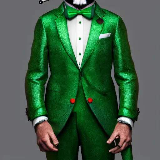 Prompt: a half owl half man creature wearing a green tuxedo suit,photorealiatic,hyperdetailed,hyperrealistic,studio lighting,studio photography,professional photography,professional lighting,detailed face,3 point lighting,4k,photorealistic,calm,anthropomorphic