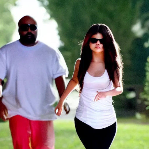 Prompt: high quality movie still of selena gomez being chased by ghostface in scream 6