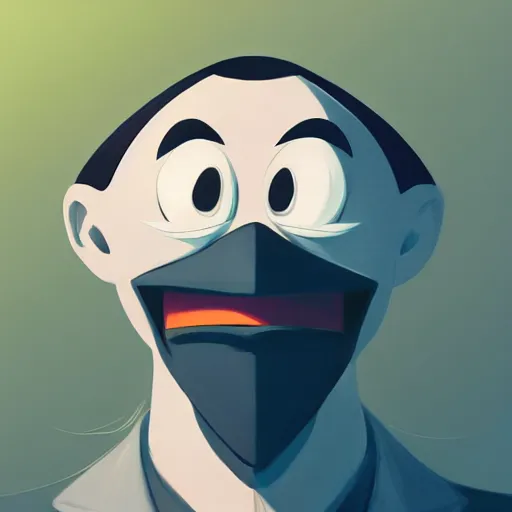 Image similar to face icon stylized minimalist darkwing duck, loftis, cory behance hd by jesper ejsing, by rhads, makoto shinkai and lois van baarle, ilya kuvshinov, rossdraws global illumination