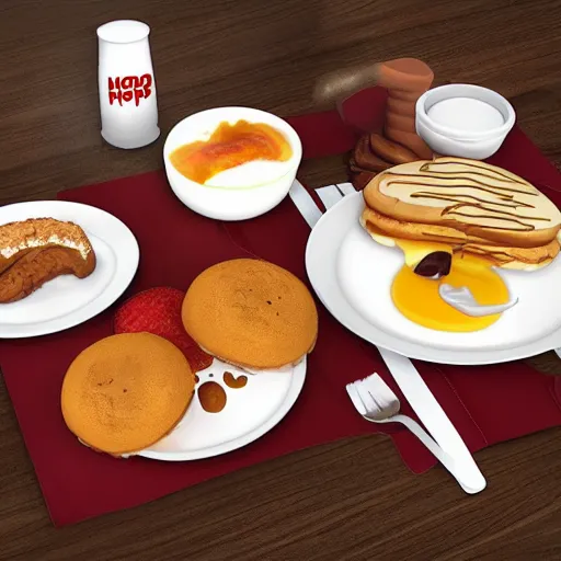 Image similar to IHOP's new Doom themed breakfast items