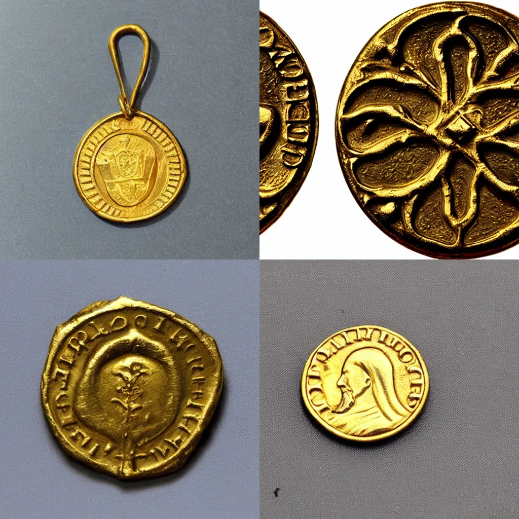 Prompt: medieval gold coin