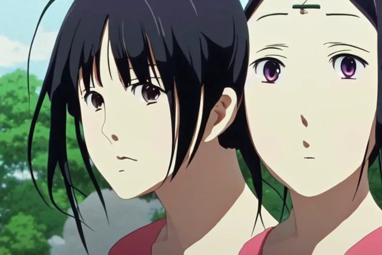 Image similar to pretty!!!! anime women with symmetric!!!! faces looking disgusted!!!!! at the viewer, by makoto shinkai, studio ghibli