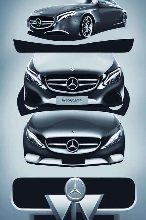 Prompt: advertising illustration for mercedes